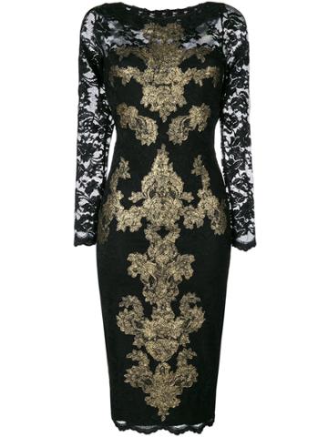 Olvi S Lace-embroidered Midi Dress - Black