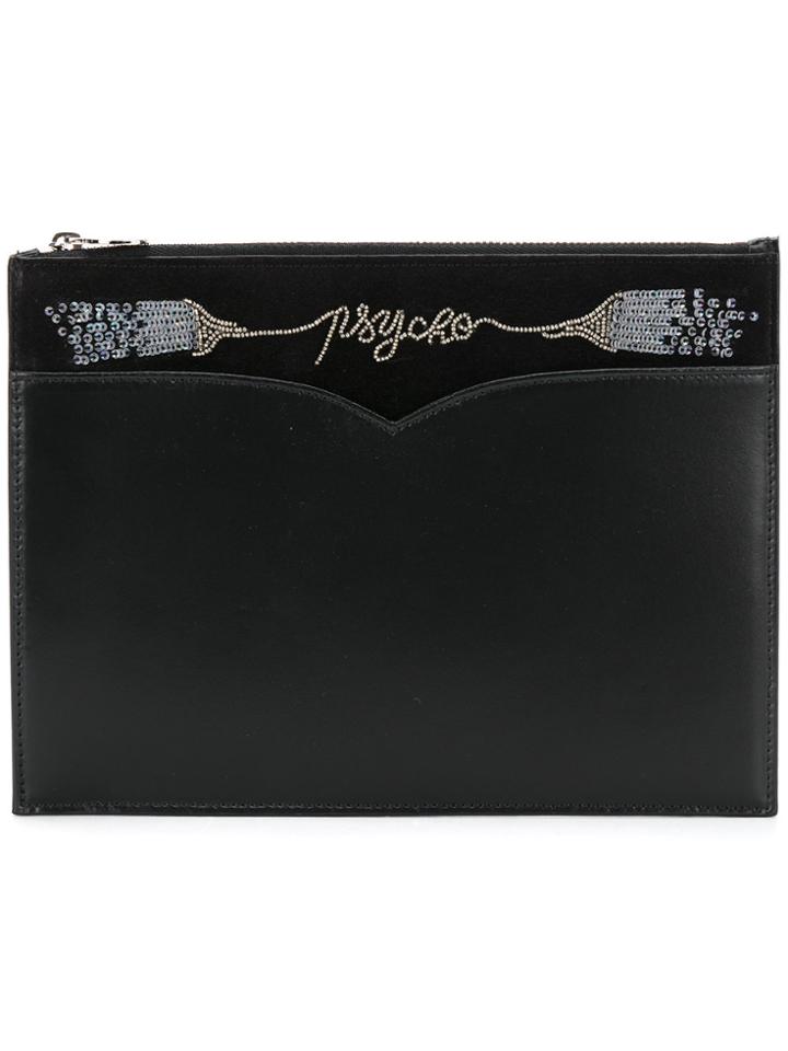 Olympia Le-tan Psycho Embellished Clutch - Black