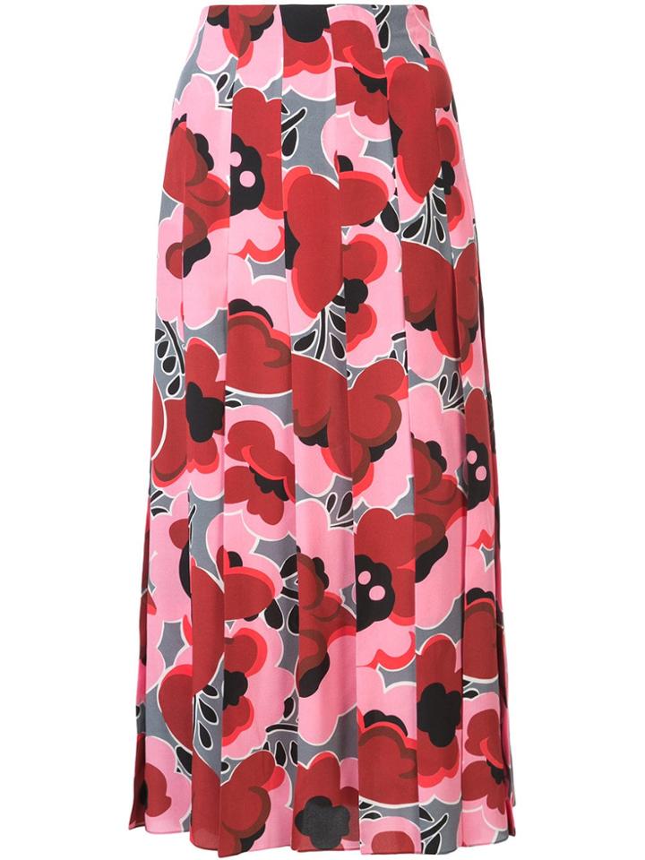 Gucci Poppies Silk Skirt - Pink & Purple