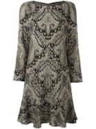 Etro Damask Print Ruffle Hem Dress