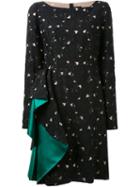 Lanvin Flower Jacquard Dress, Women's, Size: 40, Black, Silk/cotton/polyester