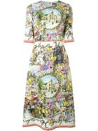 Dolce & Gabbana Landscape Print Brocade Dress