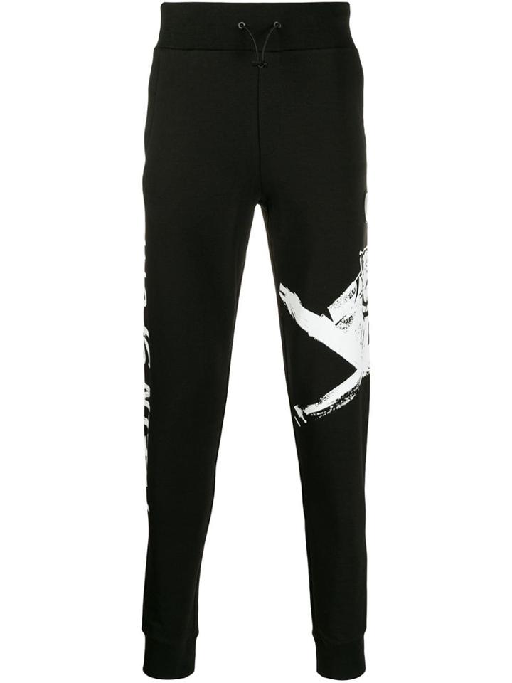 Plein Sport Side Logo Print Joggers - Black