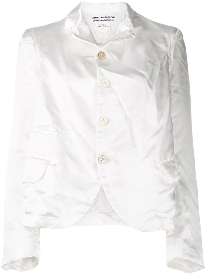 Comme Des Garçons Comme Des Garçons Crinkle Effect Blazer - White
