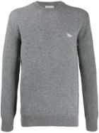 Maison Kitsuné Crew Neck Logo Sweater - Grey