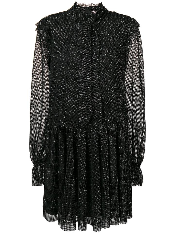 Philo-sofie Lamé Ruffled Mesh Dress - Black
