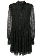 Philo-sofie Lamé Ruffled Mesh Dress - Black