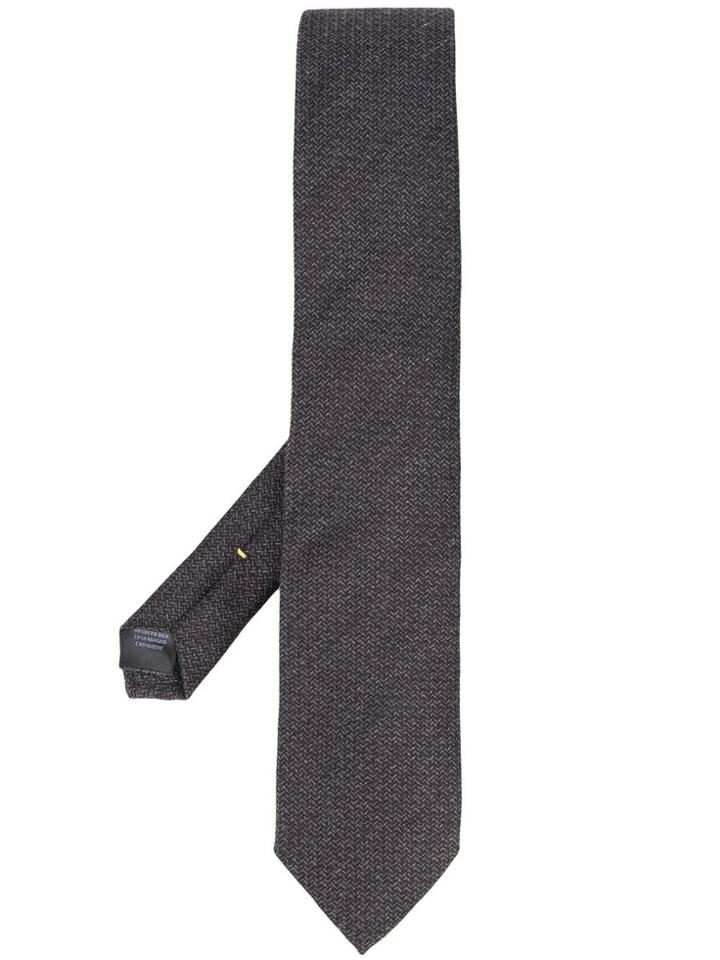 Canali Geometric Knit Tie - Grey