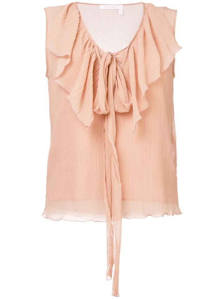 See By Chloé Ruffled Sleeveless Blouse - Pink & Purple