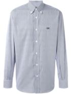 Salvatore Ferragamo Striped Shirt, Men's, Size: Medium, Blue, Cotton