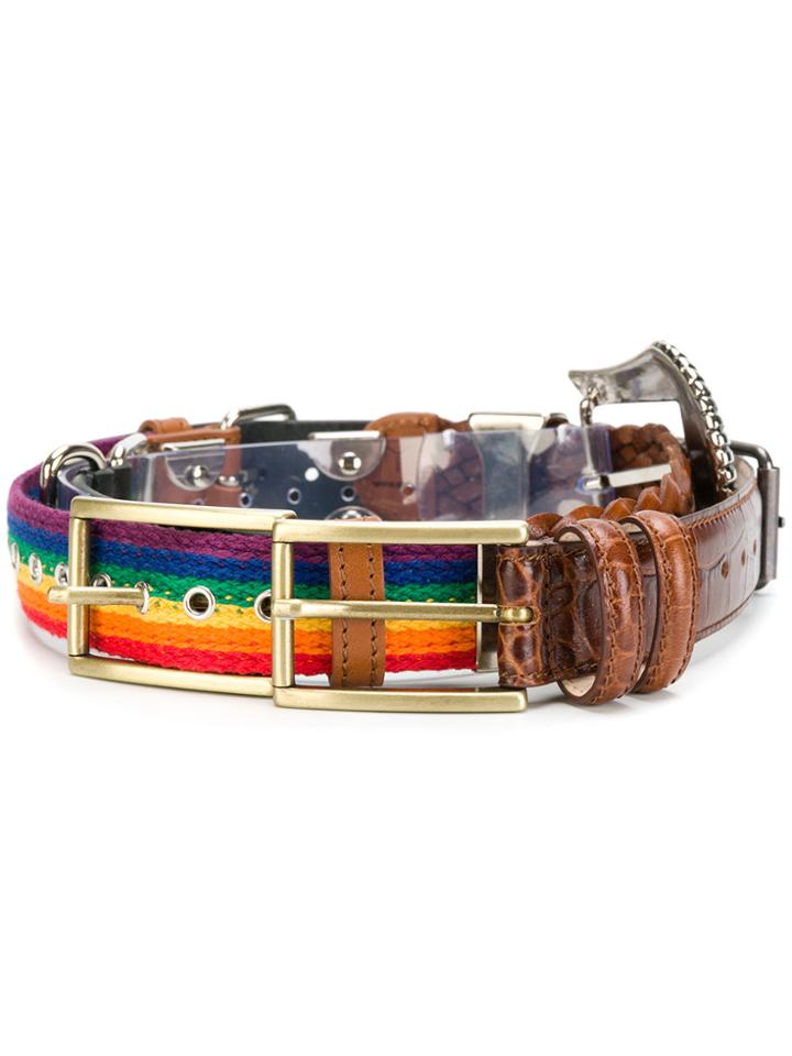 Y / Project Adjustable Patchwork Belt - Multicolour