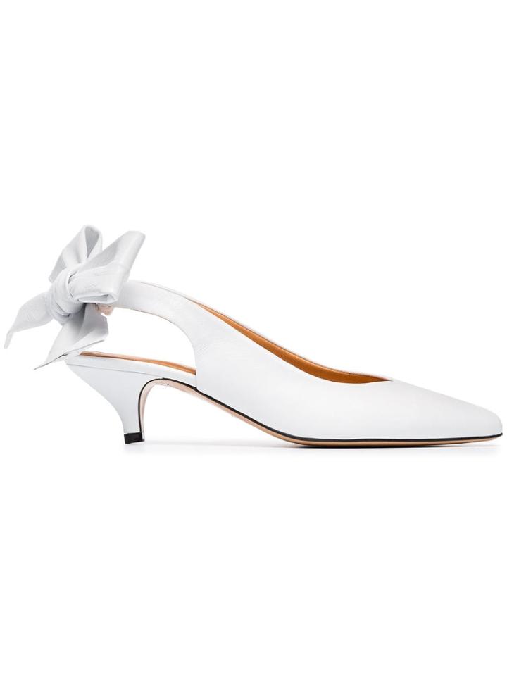 Ganni White Sabine 50 Leather Pumps