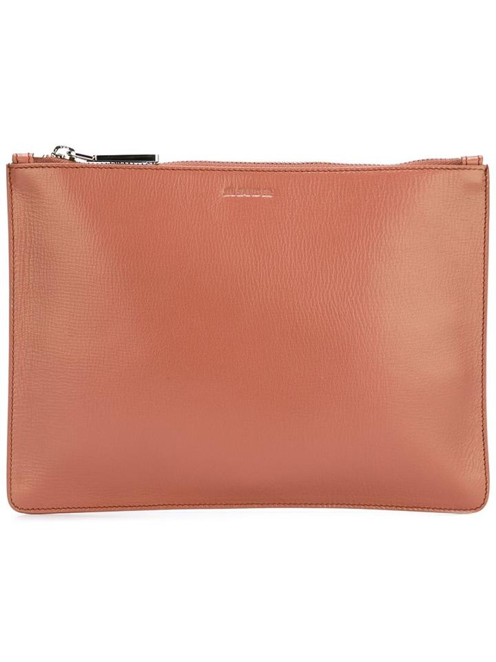 Jil Sander Top Zip Clutch, Women's, Pink/purple