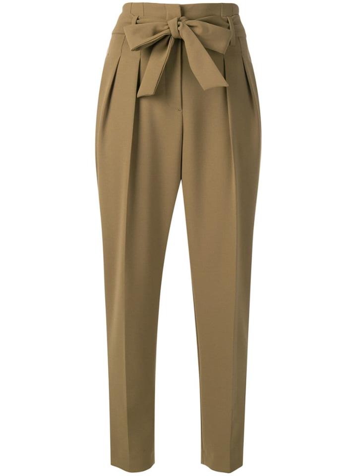 Luisa Cerano Belted Paperbag Trousers - Nude & Neutrals
