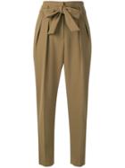 Luisa Cerano Belted Paperbag Trousers - Nude & Neutrals