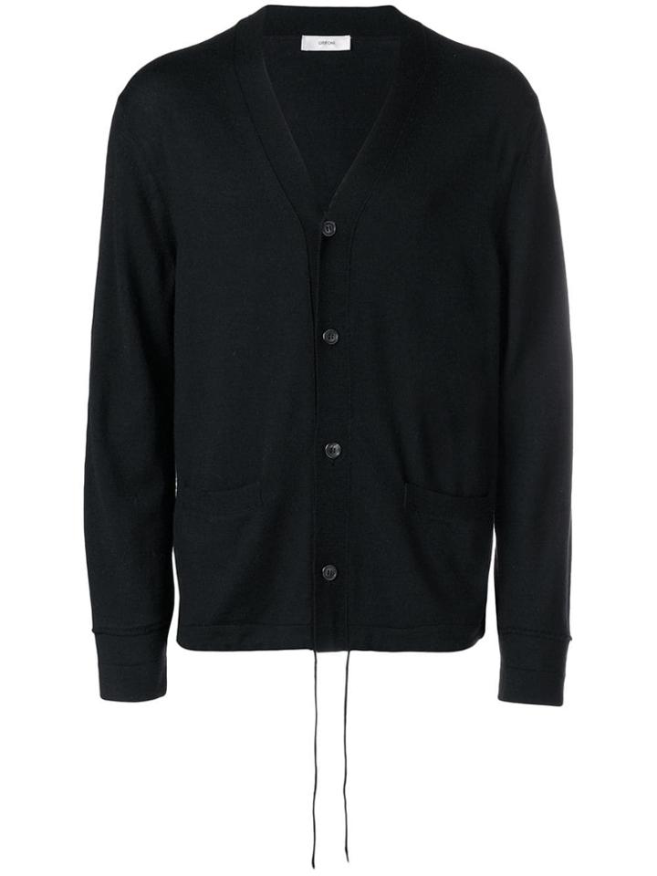Mauro Grifoni Drawstring Hem V-neck Cardigan - Black