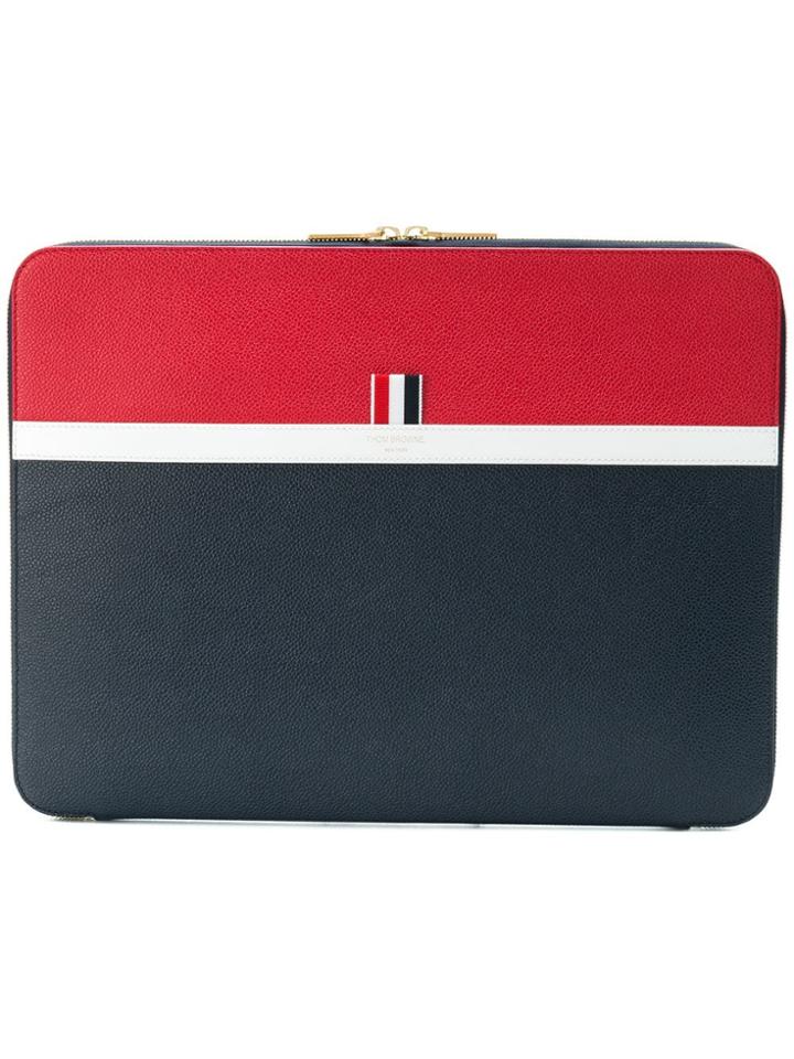 Thom Browne Color-blocked Leather Document Holder - Blue