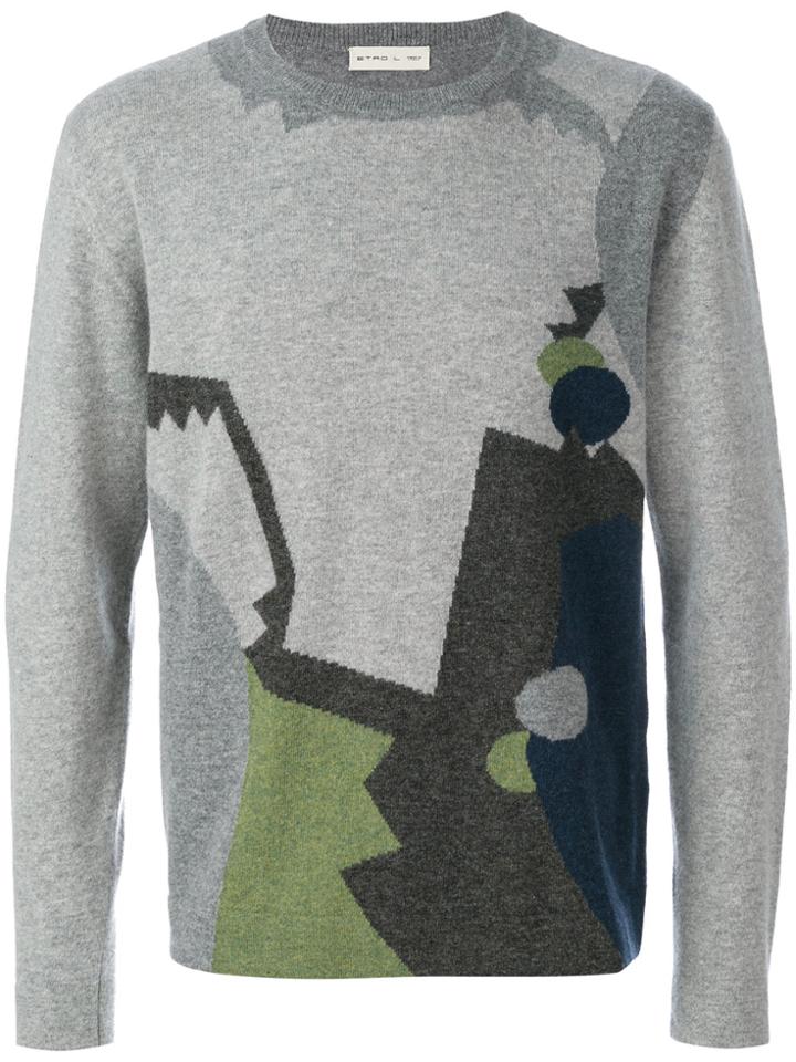 Etro Geometric Knit Sweater - Grey
