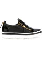 Giuseppe Zanotti Design Zip Detail Sneakers, Men's, Size: 44, Black, Calf Leather/rubber