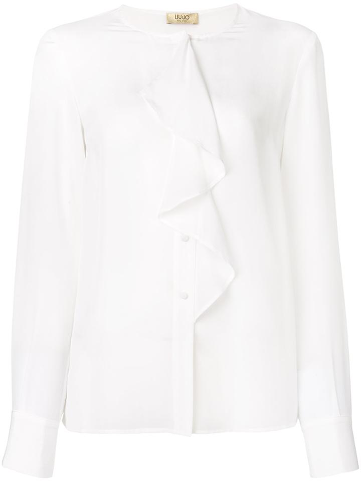 Liu Jo Ruffled Longsleeved Blouse - White
