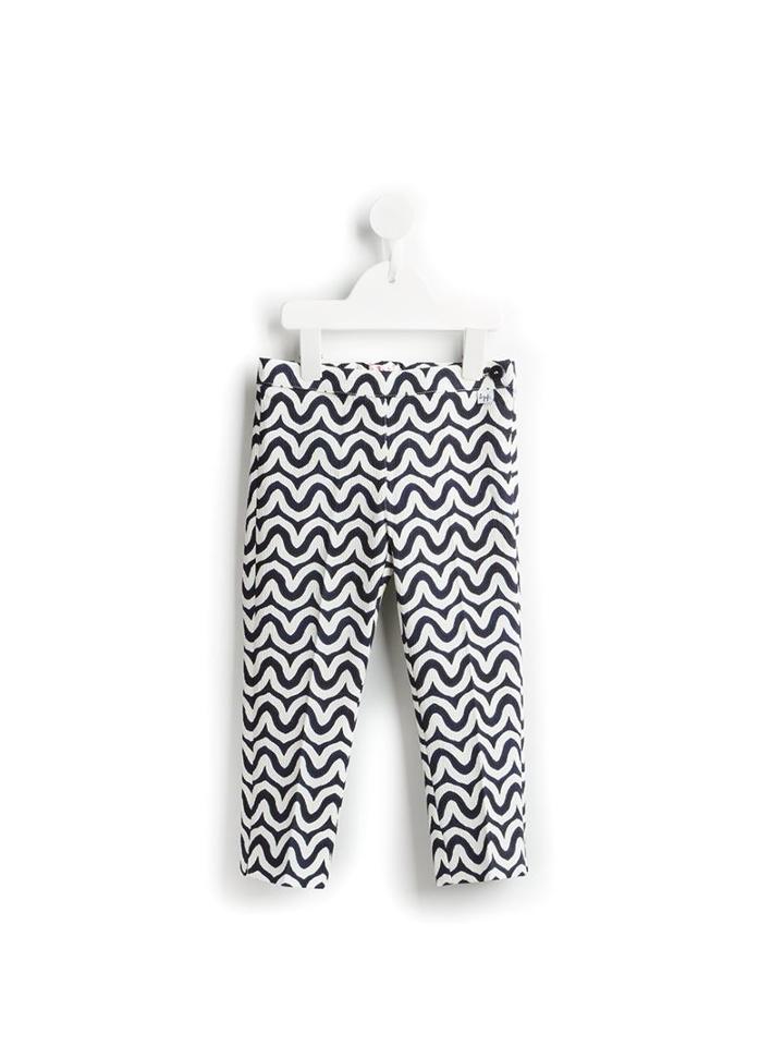 Il Gufo Wave Print Cropped Trousers, Toddler Girl's, Size: 4 Yrs, Blue