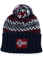 Napapijri Knitted Bobble Hat - Blue