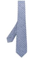 Kiton Dot Embroidered Tie - Blue