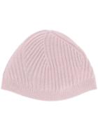 Pringle Of Scotland Travelling Ribbed Beanie Hat - Pink