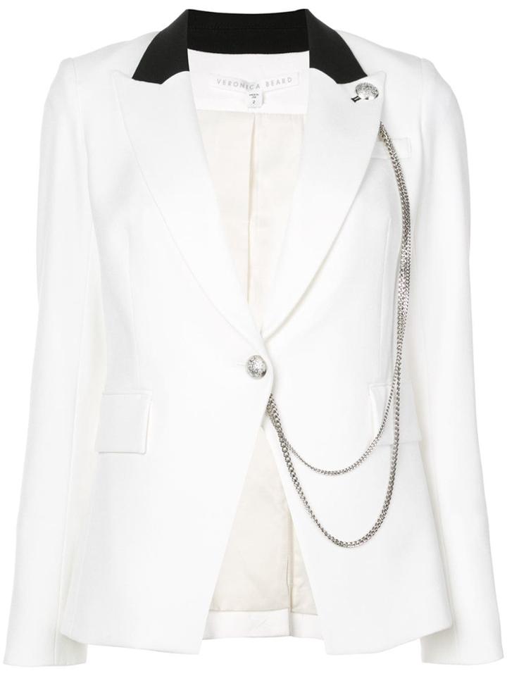 Veronica Beard Chain Detail Blazer - White