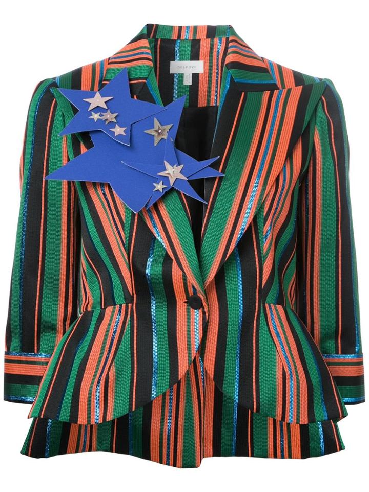 Delpozo Peaked Lapels Striped Blazer - Multicolour