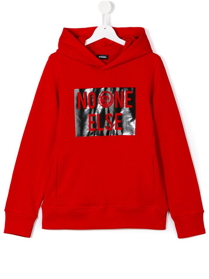 Diesel Kids Hooded Sweatshirt, Boy's, Size: 16 Yrs, Red