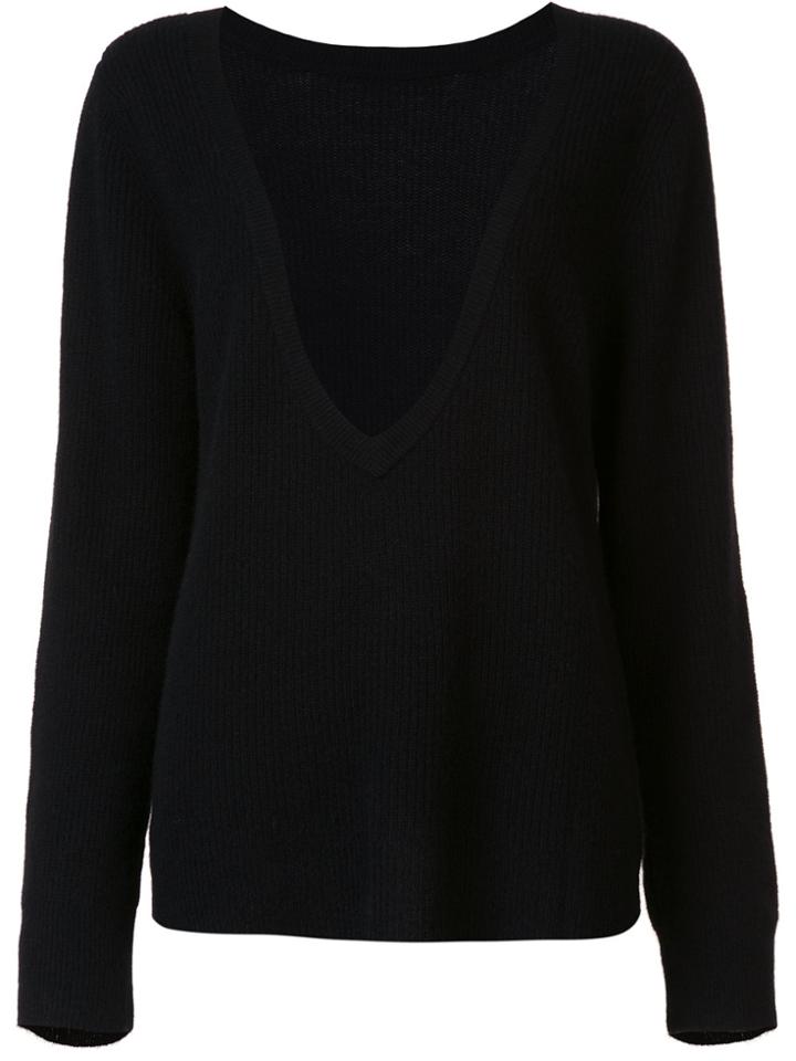 Rta Cashmere Deep V-neck Jumper - Black