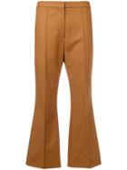 Rochas Cropped Flared Trousers - Brown