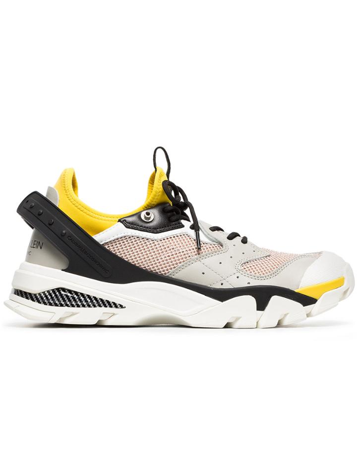 Calvin Klein 205w39nyc Multicoloured Carlos 10 Leather Mesh Sneakers