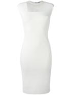 Akris Punto - Sheer Panel Fitted Dress - Women - Polyester/viscose - 36, Women's, White, Polyester/viscose