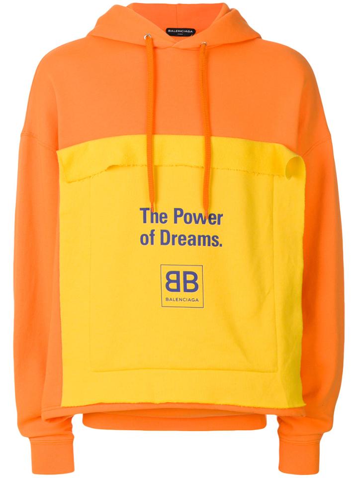 Balenciaga Double Hem Hoodie - Yellow & Orange