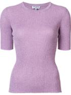 Opening Ceremony Rib Knit Metallic Top, Women's, Size: Xs/s, Pink/purple, Polyester/metallized Polyester/spandex/elastane
