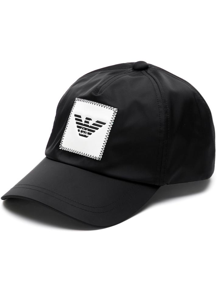 Emporio Armani Boné Com Logo Estilo Baseball - Black