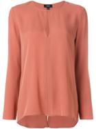 Theory Front Slit Blouse - Pink & Purple