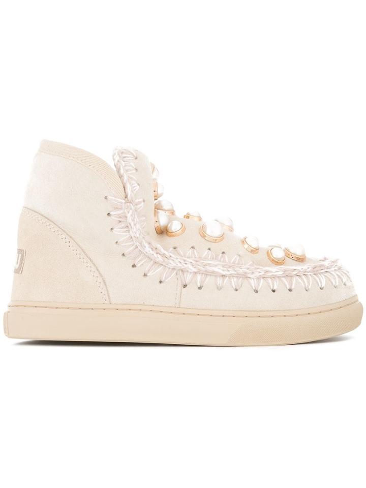 Mou Embellished Eskimo Boots - White
