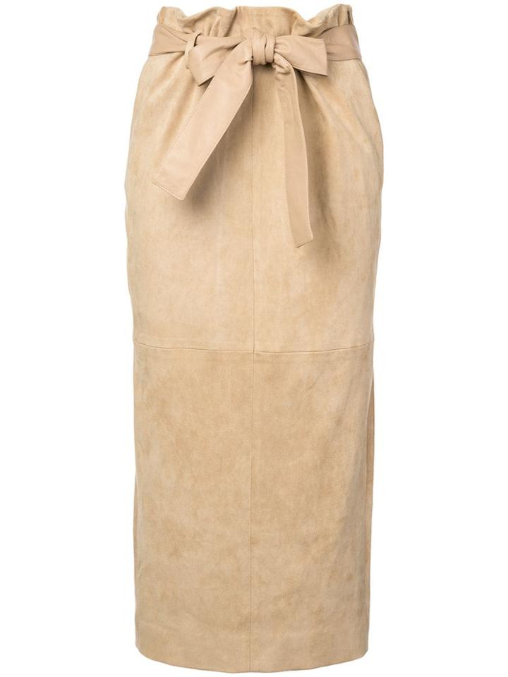The Row Belted Midi Skirt - Nude & Neutrals
