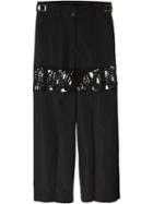 Sacai Lace Panel Trousers, Women's, Size: 2, Black, Cupro/polyester/cotton/nylon