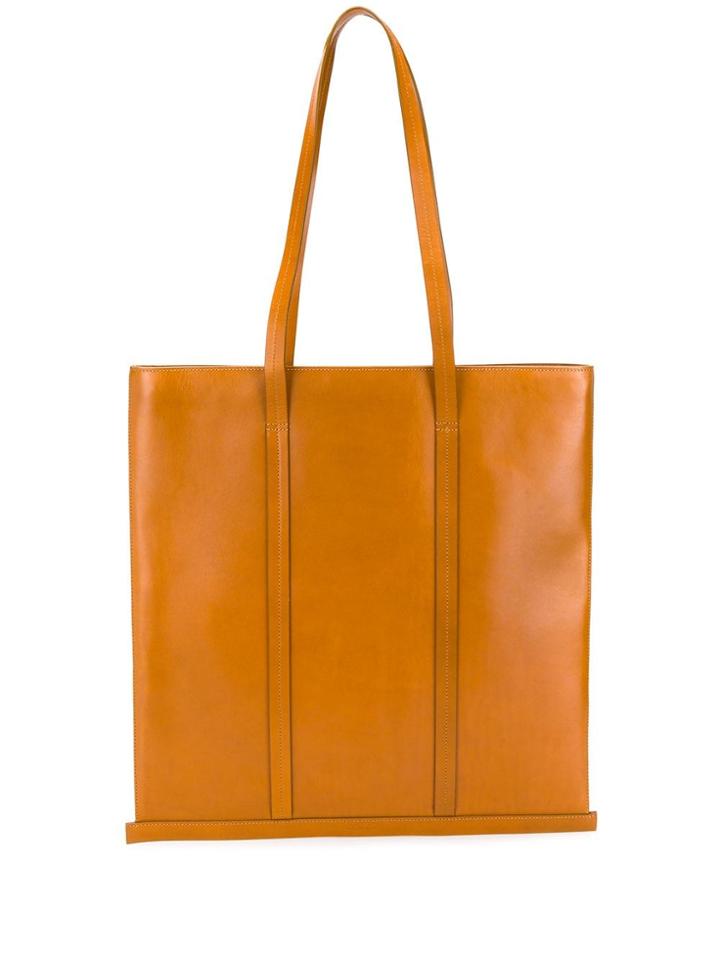 Building Block Trimmed Tote Bag - Brown