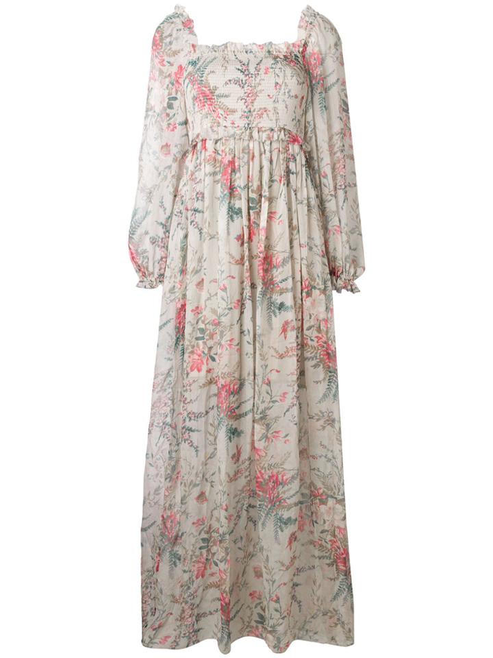 Zimmermann Floral Flared Dress - Grey