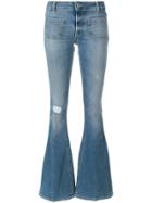 Dondup Distressed Effect Bootcut Jeans - Blue