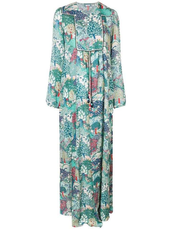Vilshenko Long Printed Dress - Green