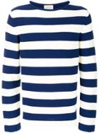 Gucci Appliqué Striped Sweater - Blue