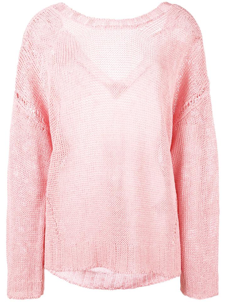 P.a.r.o.s.h. - Knitted Top - Women - Linen/flax/polyamide - S, Pink/purple, Linen/flax/polyamide