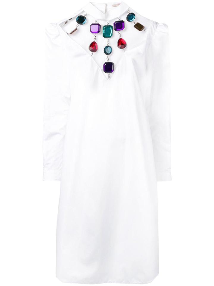 Christopher Kane Jewel Cotton Shirt Dress - White