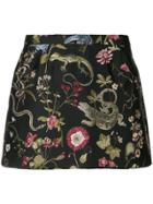 Red Valentino Floral Embroidered Mini Skirt - Black